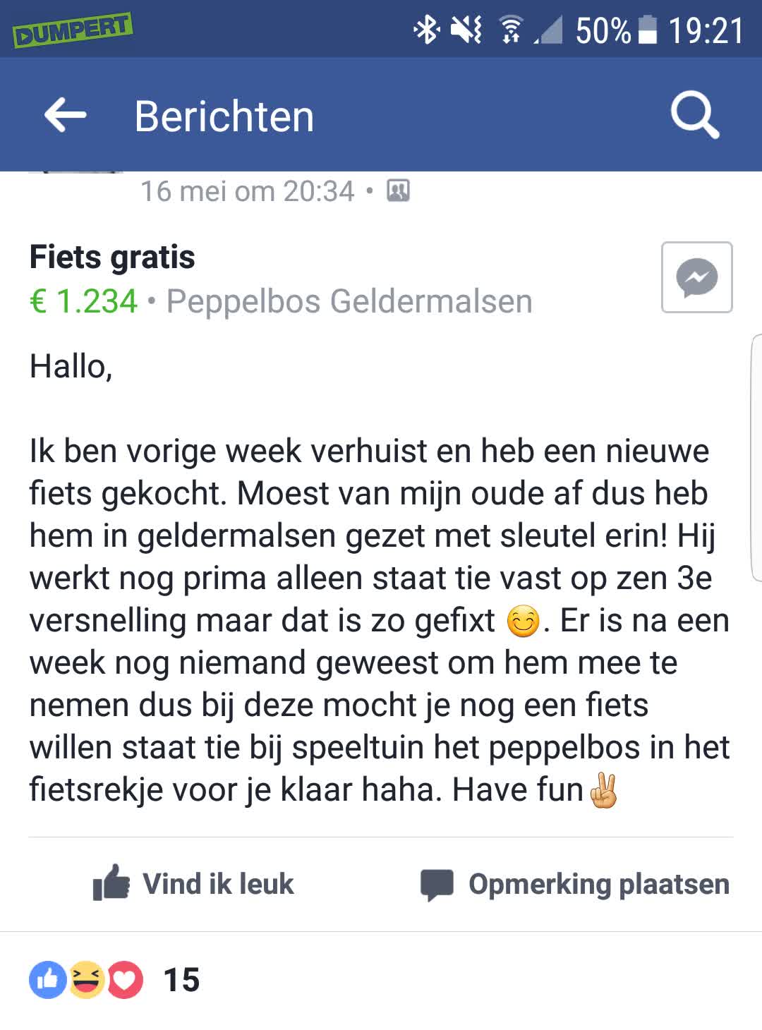 Gratis fiets voor de snelle man