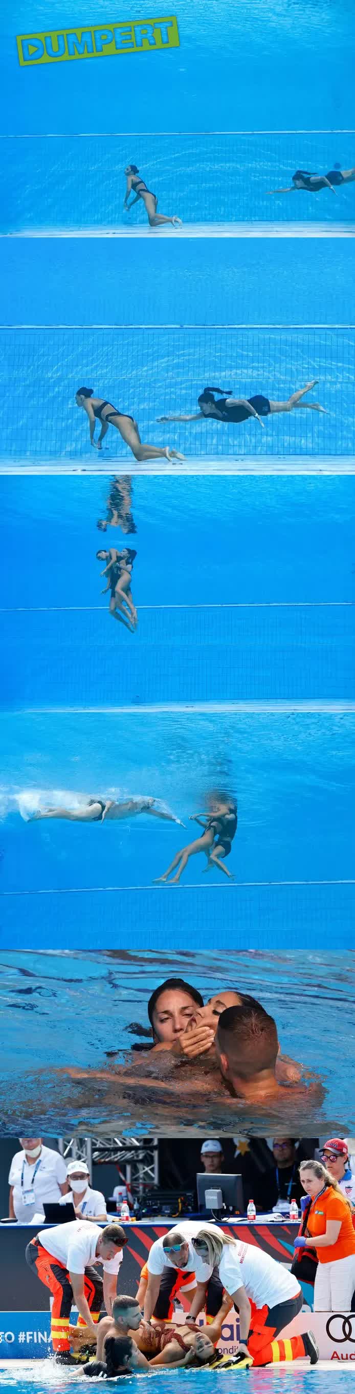 Zwemcoach redt flauwgevallen pupil op WK