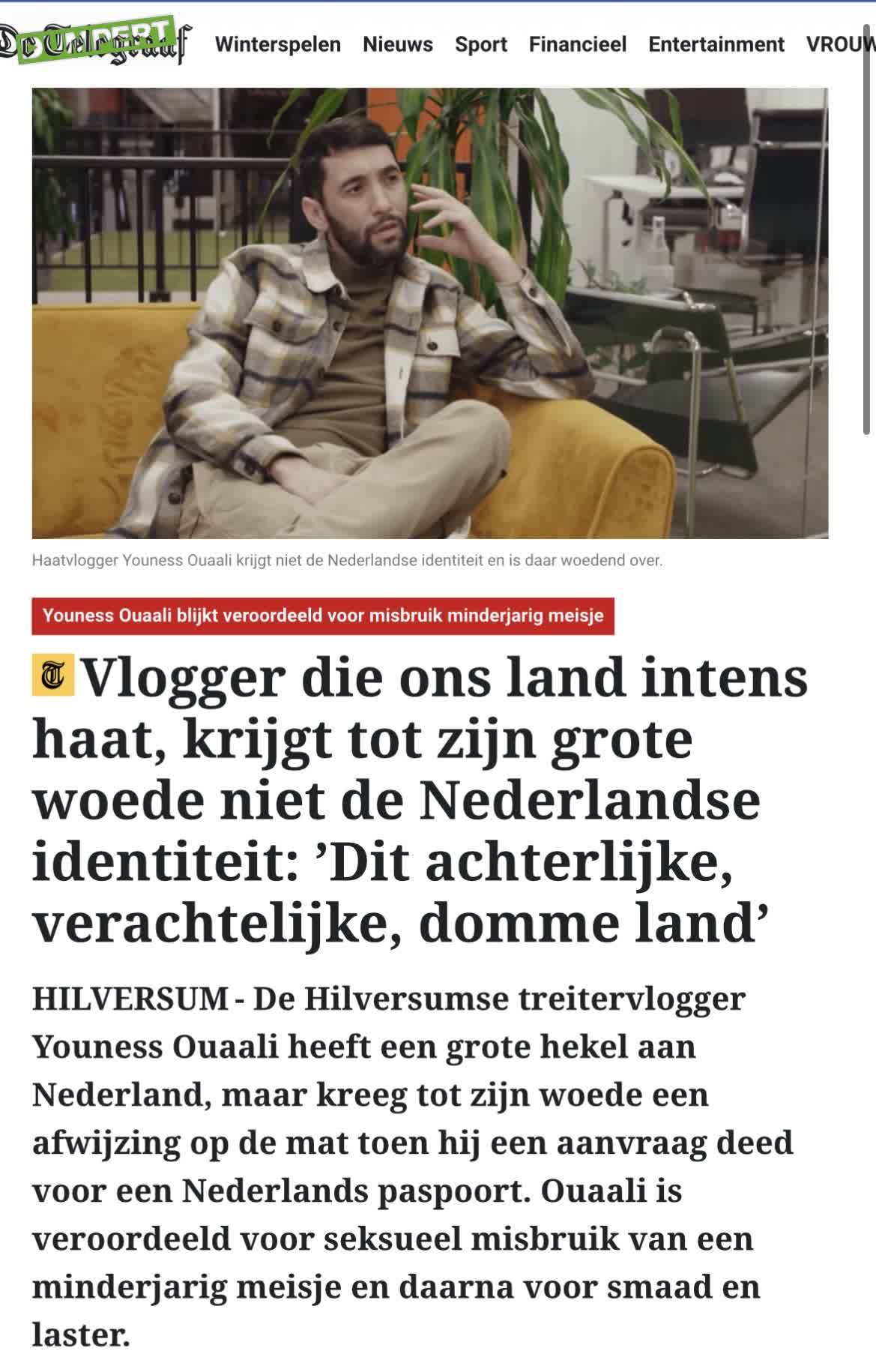 Kinderneuker Youness krijgt Nederlandse nationaliteit niet