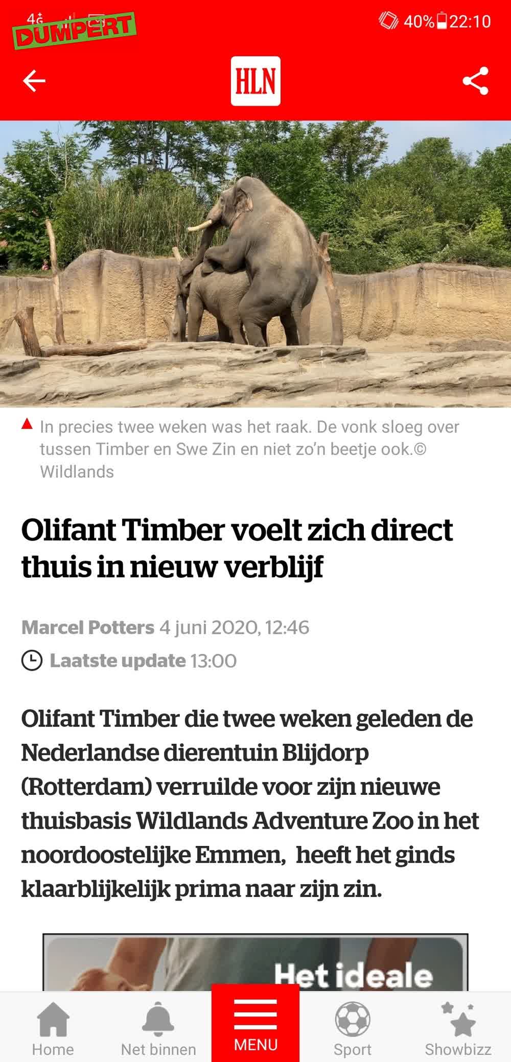 Olifant is al snel geacclimatiseerd