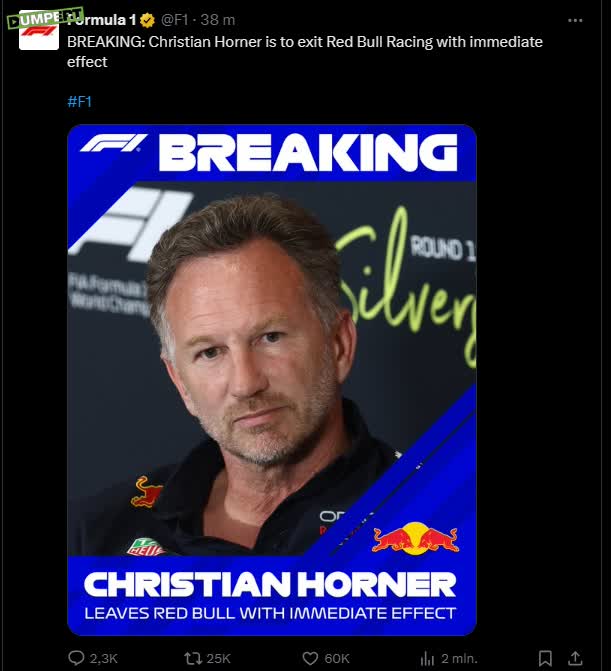 Christian Horner per direct weg bij Red Bull Racing