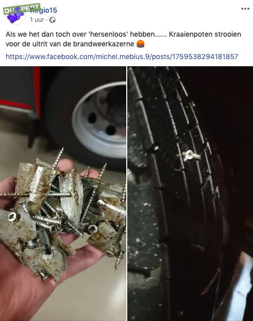 Gekken leggen kraaienpoten bij brandweerkazerne den haag