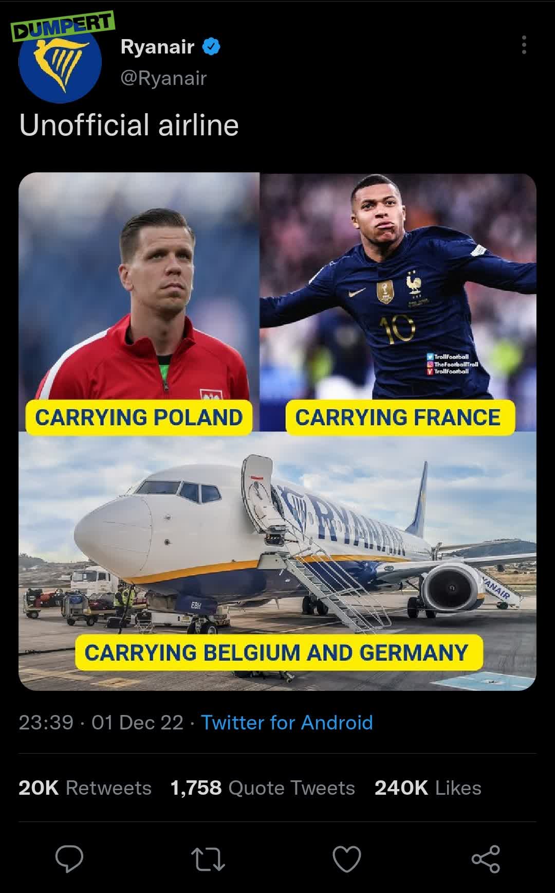 Mediateam Ryanair heeft humor