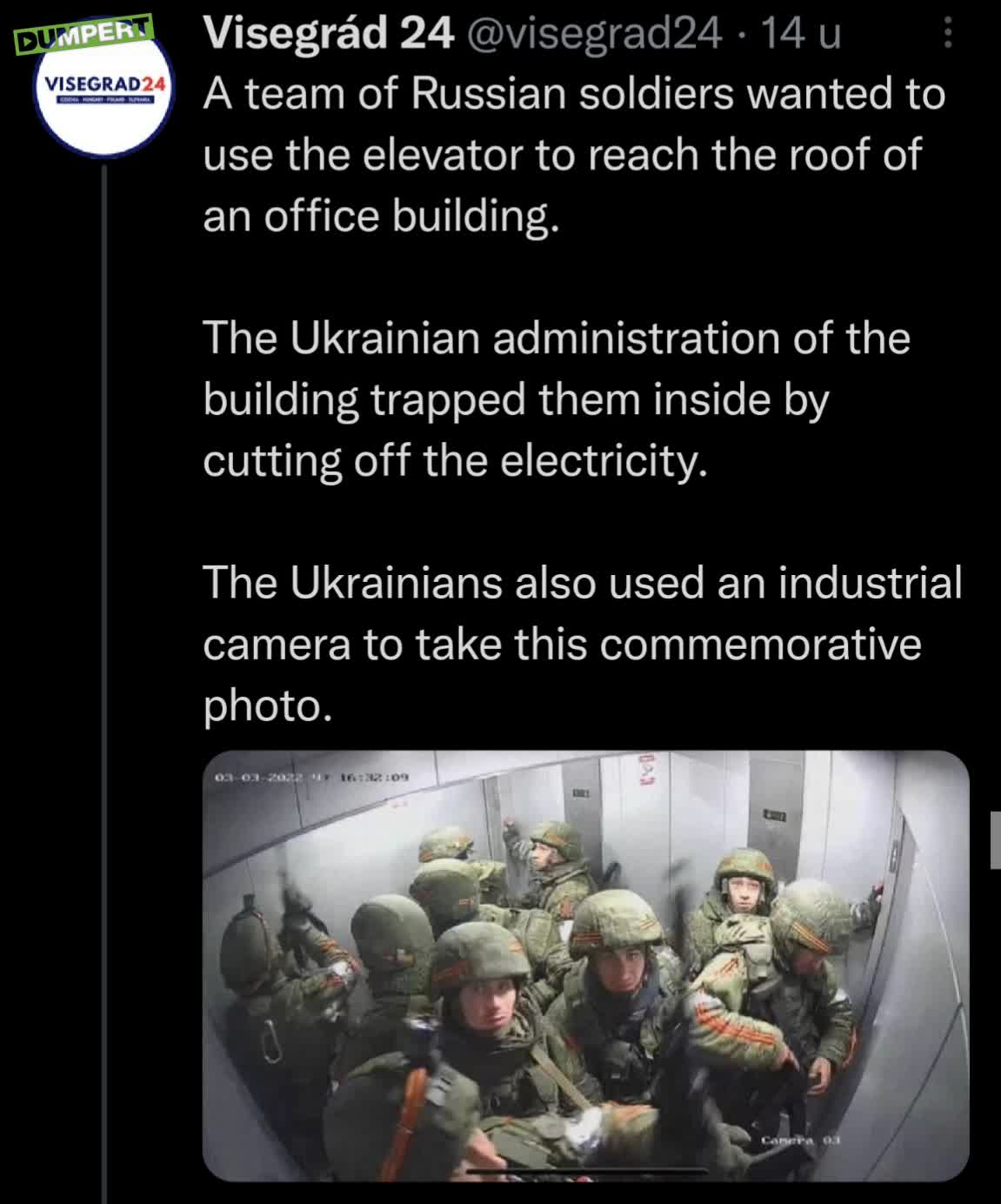 Russische soldaten met de lift