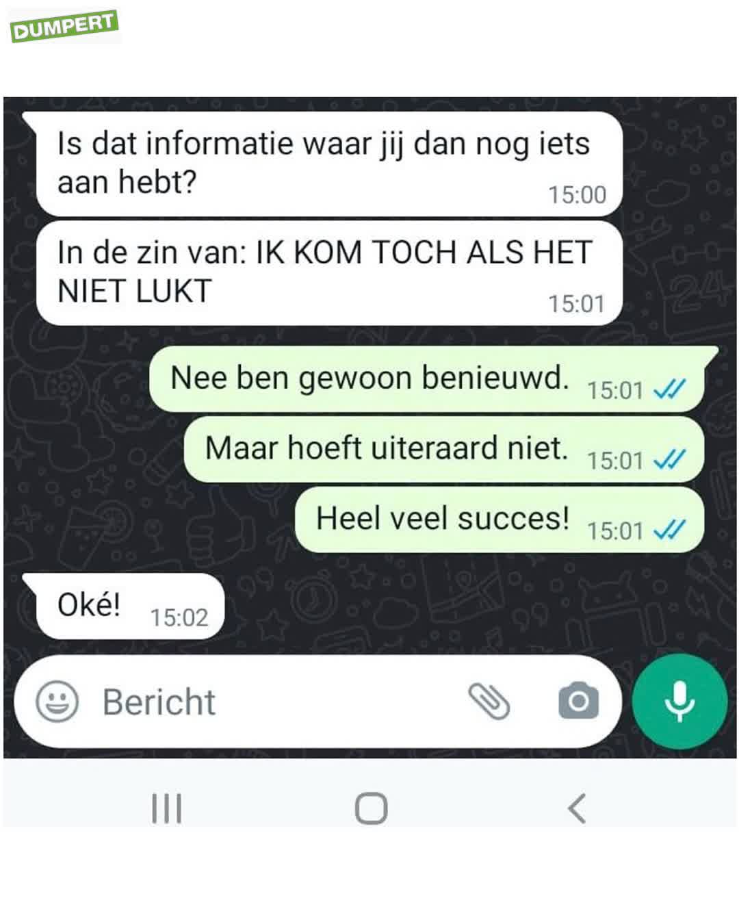 Fijn dat je eens reageert!