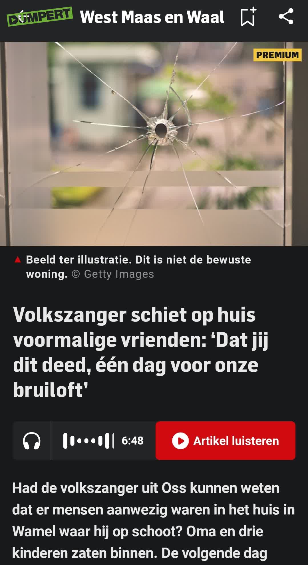 Volkszanger schoot op huis, want boos...