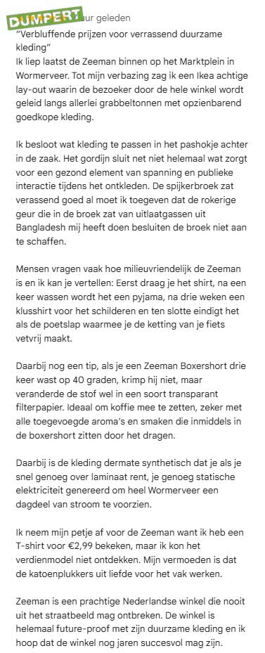 Zeeman Wormerveer: 5 sterren!