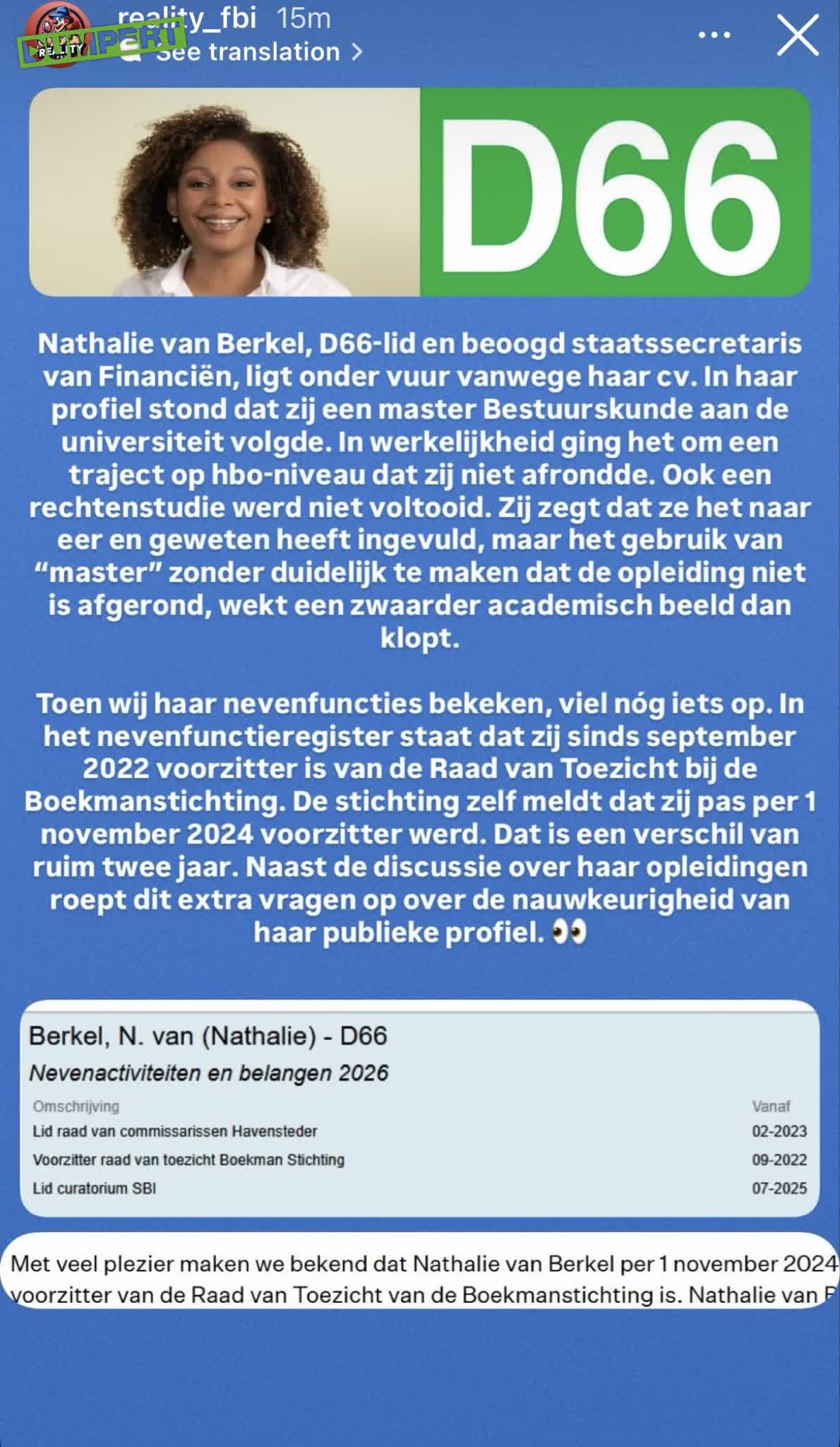 Juicekanaal sloopt D66 kandidaat-staatssecretaris