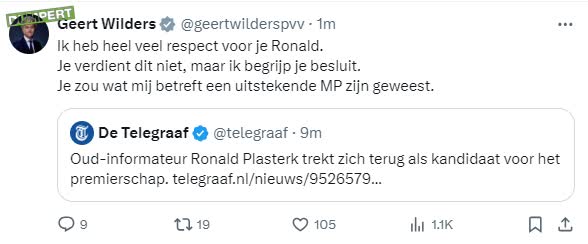 Ronald trekt zich terug