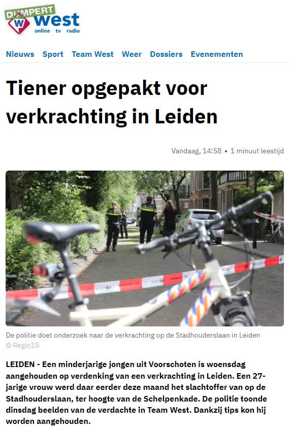 Verkrachter opgepakt in Leiden