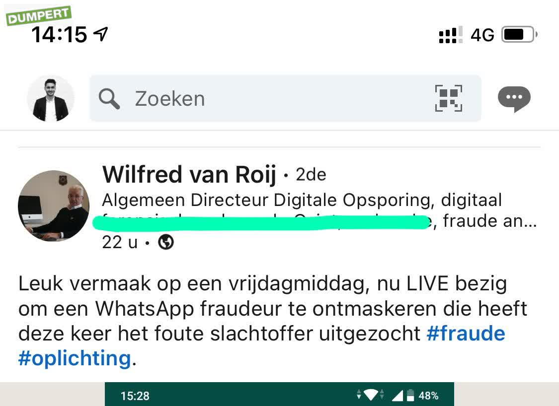 Pak je net de verkeerde...