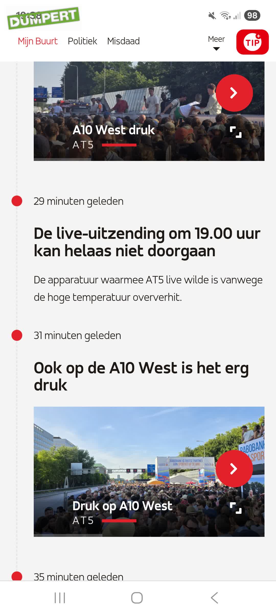Te heet voor een live uitzending