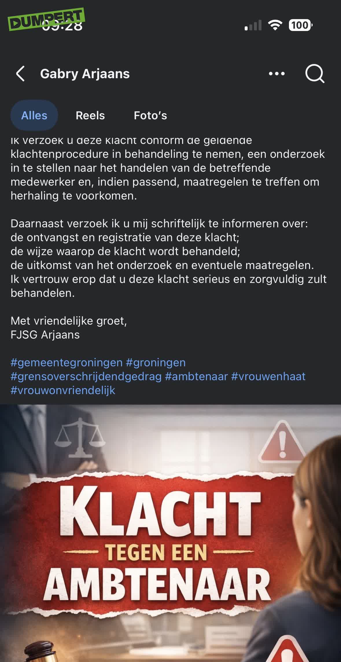 FVD kopstuk Gabry Arjaans klaagt ambtenaar aan!