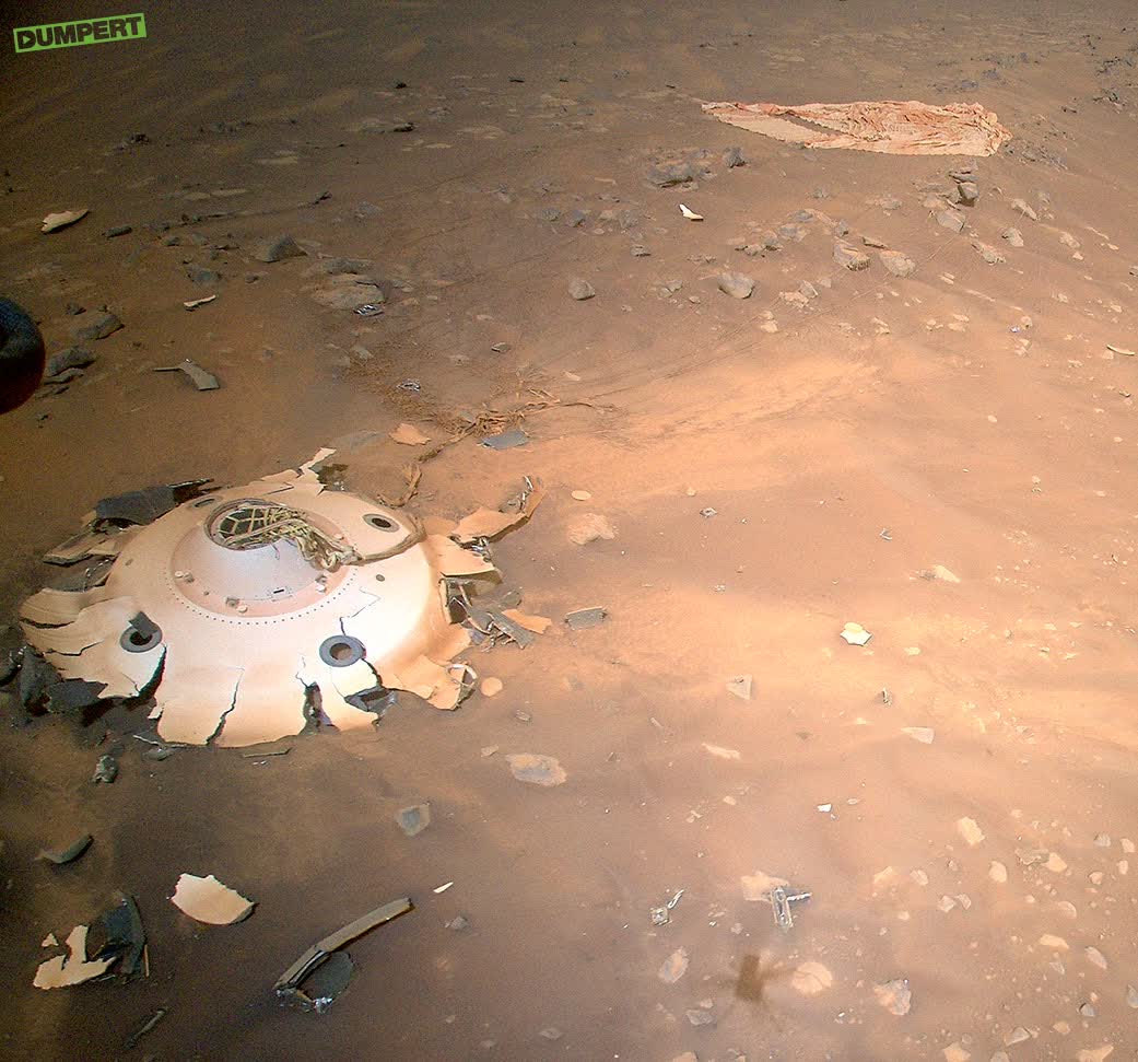 Helivlucht op Mars legt crashsite op de plaat
