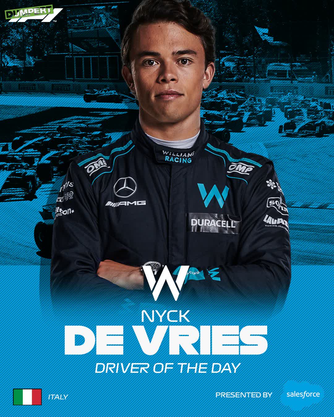 Nyck De Vries Driver of the Day bij debuut in F1