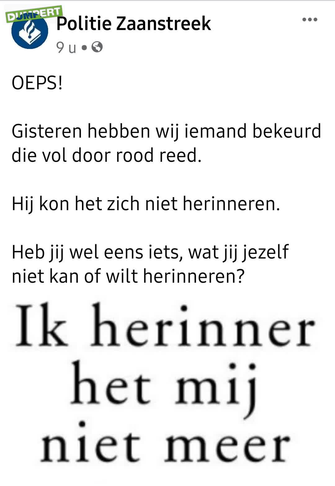 Politie Zaanstreek aan het trollen