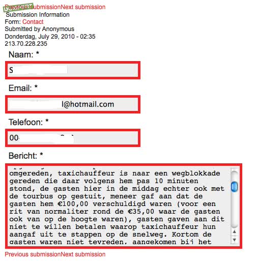 Foutje. TCA maakt taxiklachten openbaar
