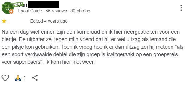 Ik kom hier nooit meer terug!