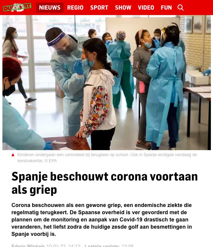 Spanje beschouwt corona voortaan als griep