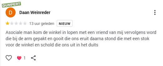 Eigenaar kledingwinkel blijkt viespeuk