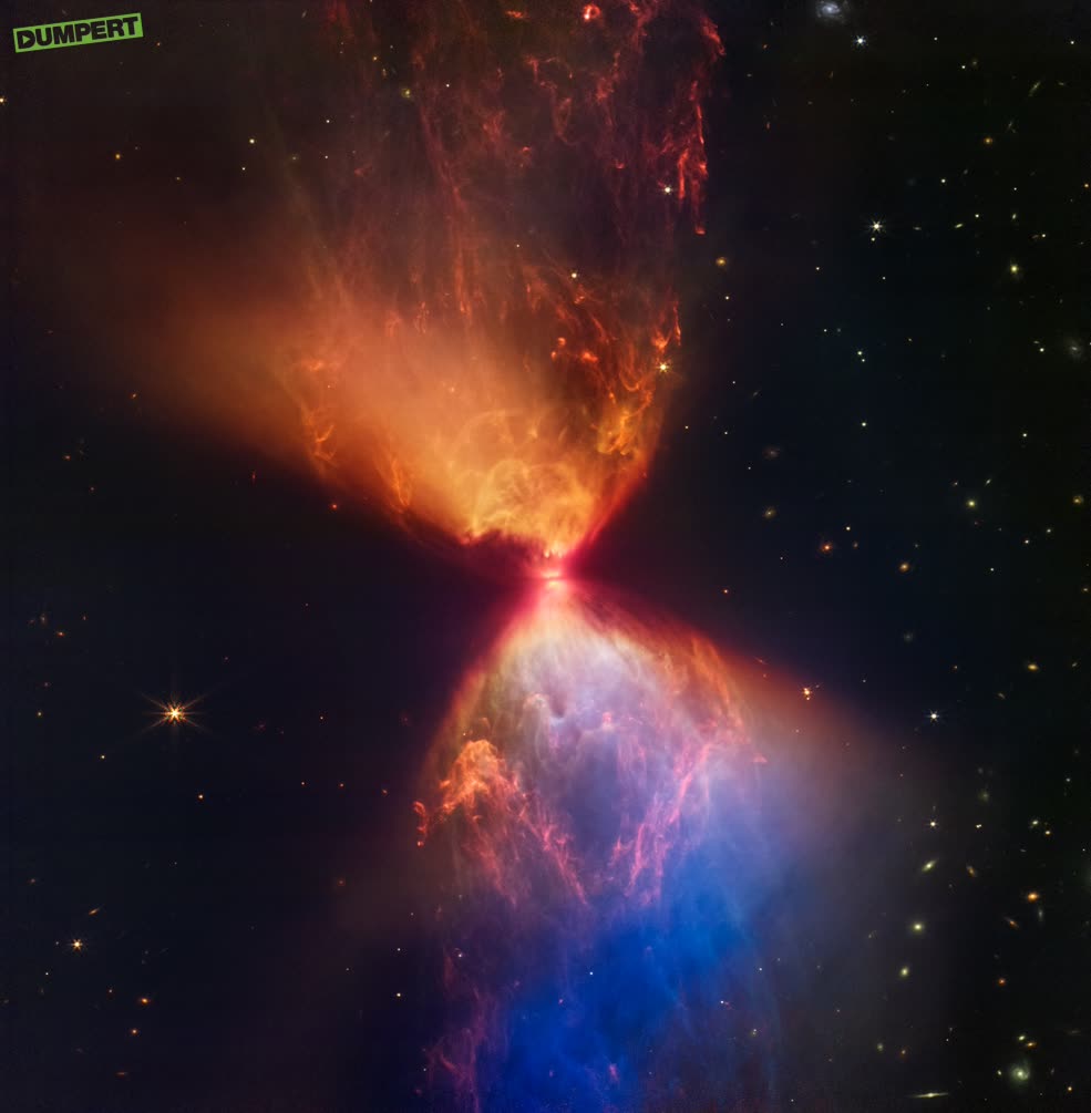 NASA's Webb telescoop maakt kek kiekje van vurige zandloper