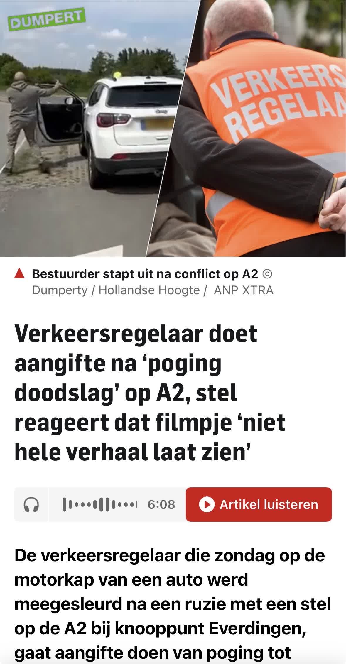 Verkeersregelaar gaat aangifte doen