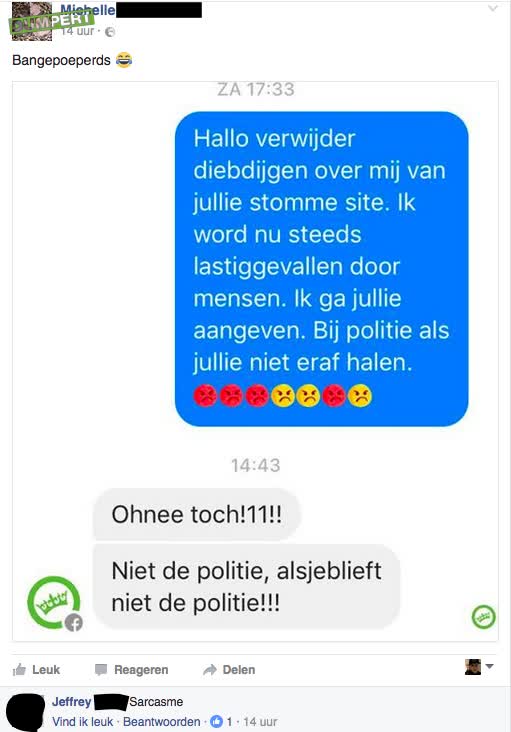 Bangepoeperds bij Dumpert