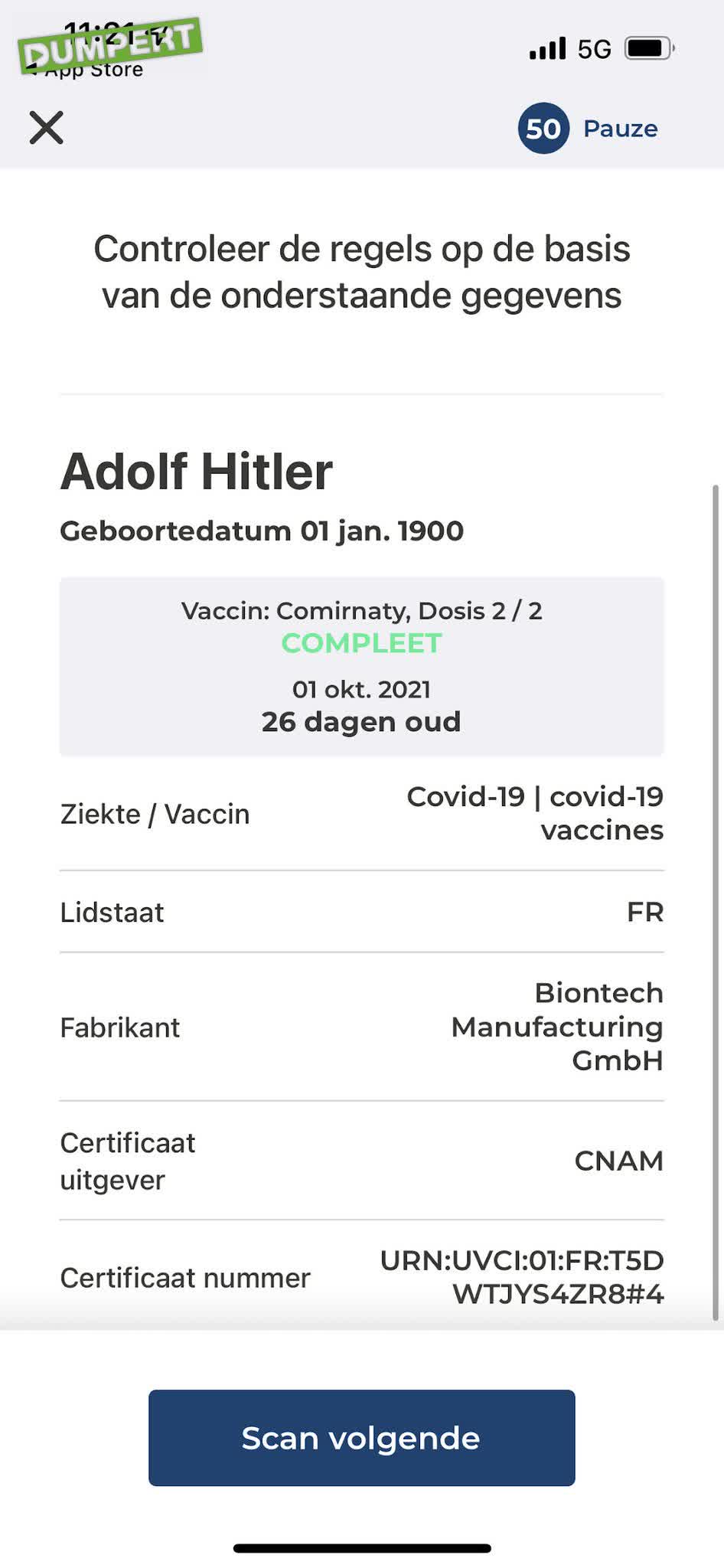 Ook Adolf heeft zijn QR-code 