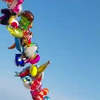Ballonnenverkopert op het strand