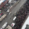Rijtje bij de begrafenis van Navalny 