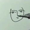  Picasso tekent gezicht in 1956.
