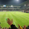 Keeper van Helmond Sport kopt bal na de wedstrijd