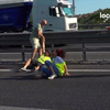 Blokkeergekkies op de  Italiaanse snelweg