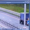Pechgevalletje op de Russische snelweg