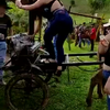 Dansje op een paardenkar