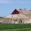 Amish bouwen schuurtje