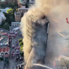 Brandende torenflat in Milaan