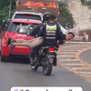 Arrestatie door motorpolitie