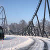 Sneeuw op achtbaan in Polen