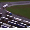 Honderden vrachtwagens in Dover