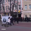 Dappere Oekraïense mannen in de rij