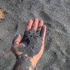 Zilver zand op Hormoz eiland in Iran