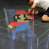 3D Super Mario met stoepkrijt