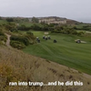 Trump op de golfbaan.