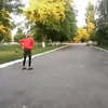 Stuntje over de scooter