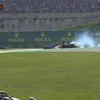 Ricciardo en Magnussen botsen in de bocht