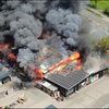 Dronebeelden grote brand Friesland