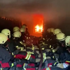 Brandweeroefening in Duitsland 