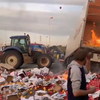 Franse boeren slopen vrachtwagen