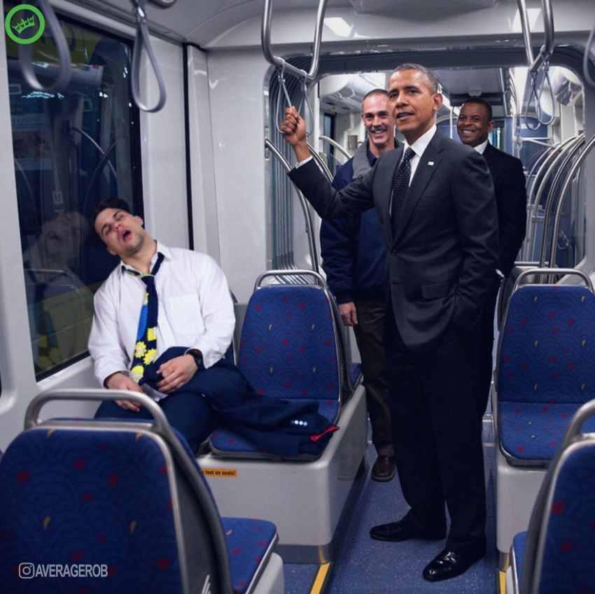 Met Obama in de tram